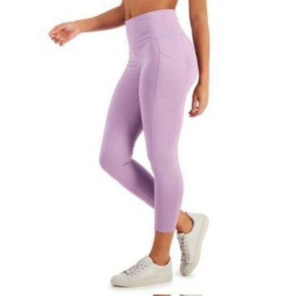 ID Ideology Women S High Waist Side Pocket 7/8 Length Leggings Purple Size Large - Picture 1 of 3